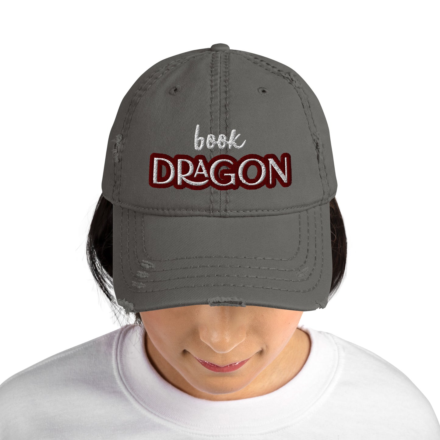 Book Dragon Distressed Hat image 0